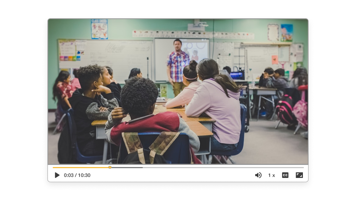 Classroom example of an education ad video made with Visla, the education ad video maker